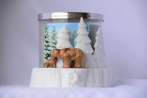 Porta Vela (Grande) - Bronze Polar Bears-Bath and Body Works